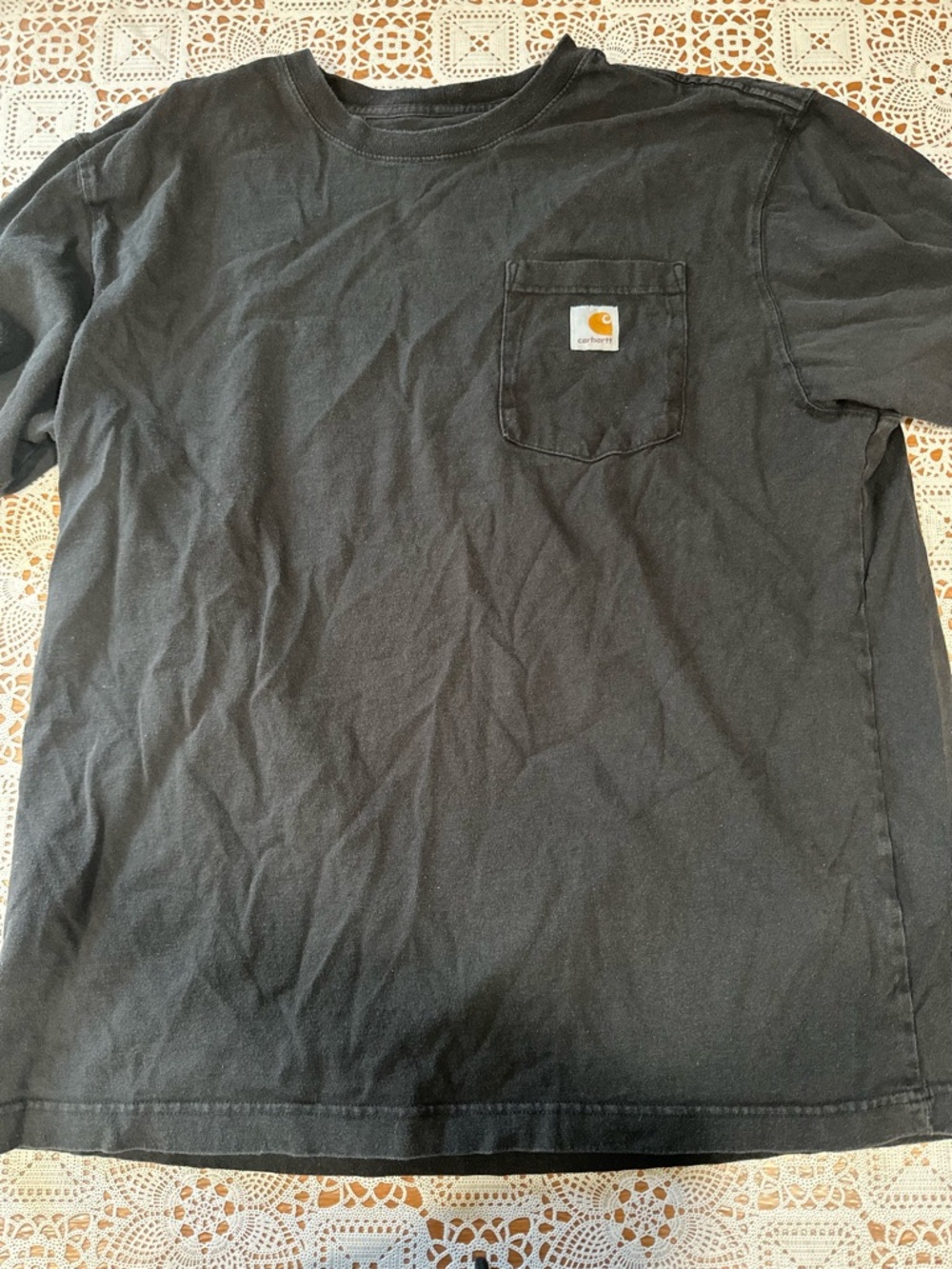Carhartt K87 Black Pocket T Shirt Mens Large Loose Fit Workwear Heavyweight Tee